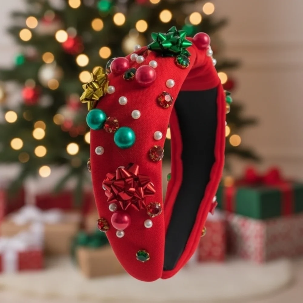 Christmas Women's Festive Red Embellished Headband (New)
